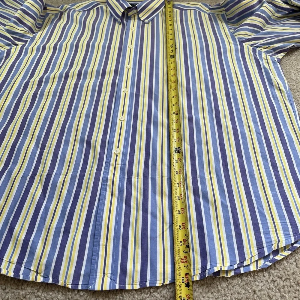 Polo Ralph Lauren Blake Shirt Mens XL Yellow Blue Purple Striped Preppy Colorful